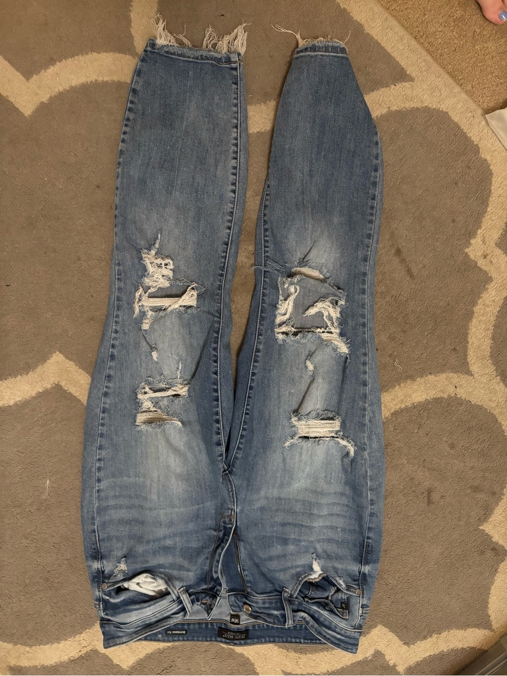 Judy Blue Light Blue Distressed Skinny Jeans